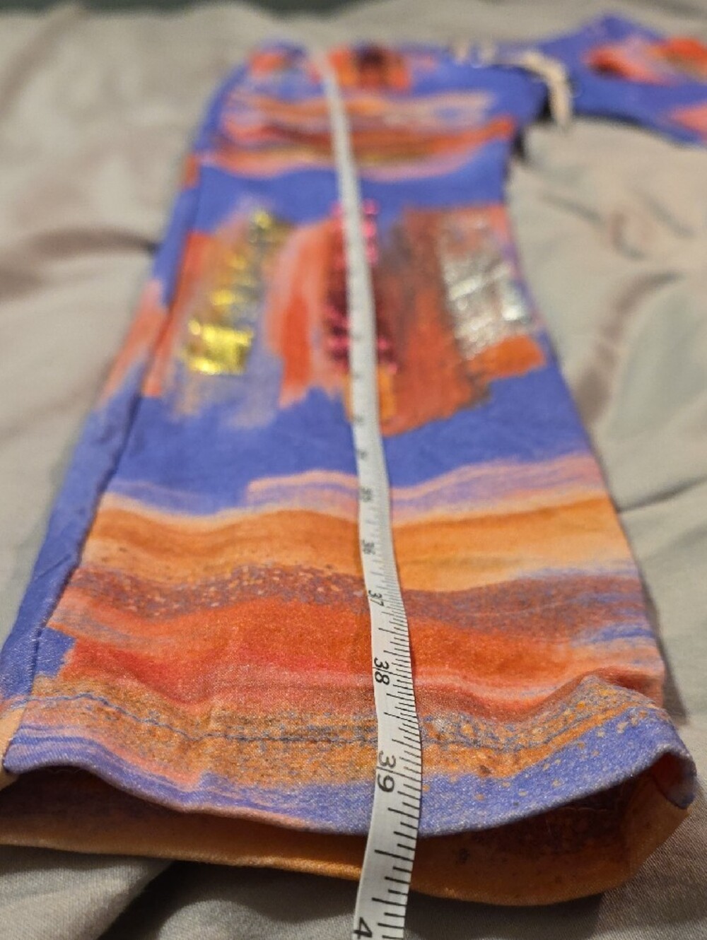 Bella Amore Italy Wanderlust Painted Pants / Sz Sml-Med / Front & Back Pockets - Picture 11 of 12